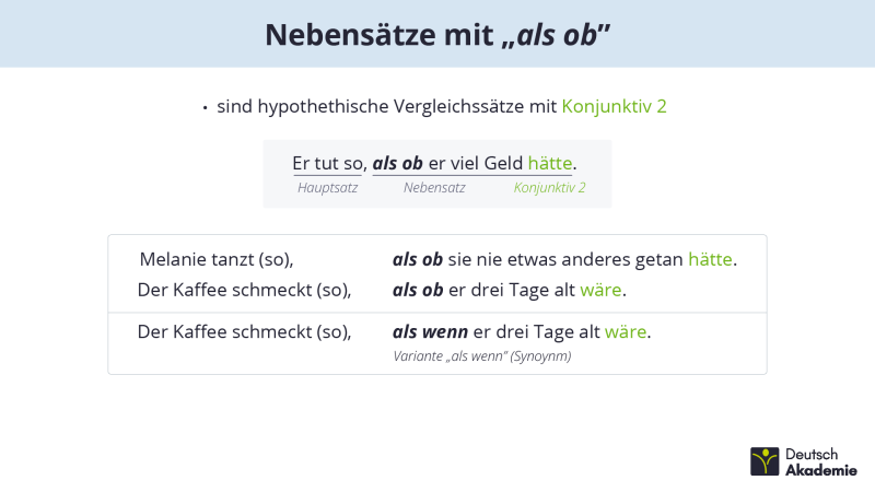Nebensätze als ob